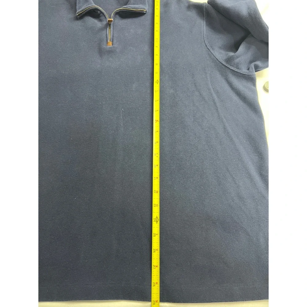 Polo Ralph Lauren Mens‎ XXL Navy 1/4 Zip Cotton Pullover Sweater Mock Neck E13